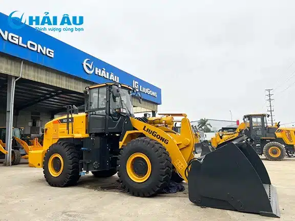gầu xúc hai tầng đổ