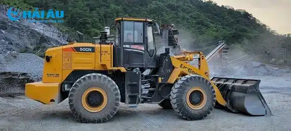 Máy xúc lật zl50Cn gầu xúc hai tầng đổ